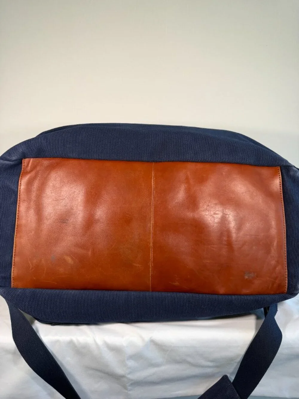 AWAY Weekender Travel Canvas Leather Duffel Bag Navy Blue